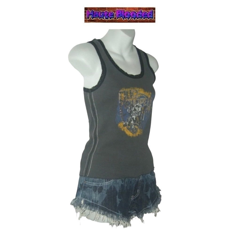 Vintage Y2k Trunk Ltd Limited Edition Alice Cooper Glitter Tank Top Retro Rare View 2